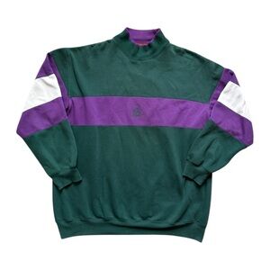 Vintage 90s Oakton Limited Colorblock Mock Neck Sweatshirt 2XL Tall Oversized